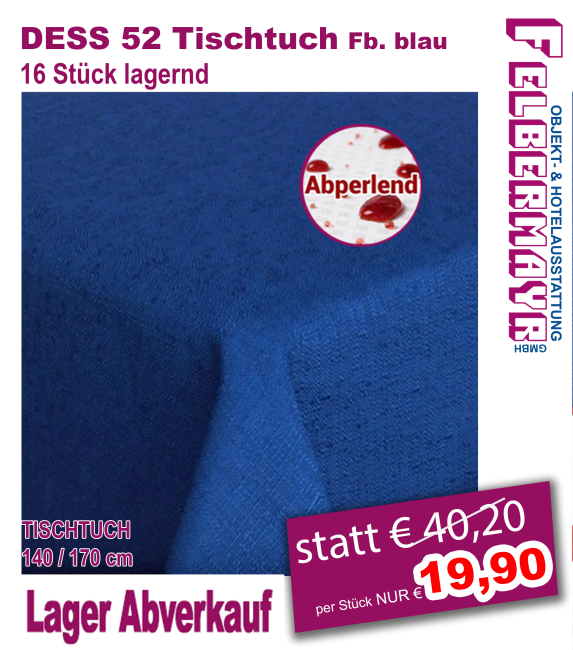 DESS 52 TISCHTUCH Fb. blau - abperlend!